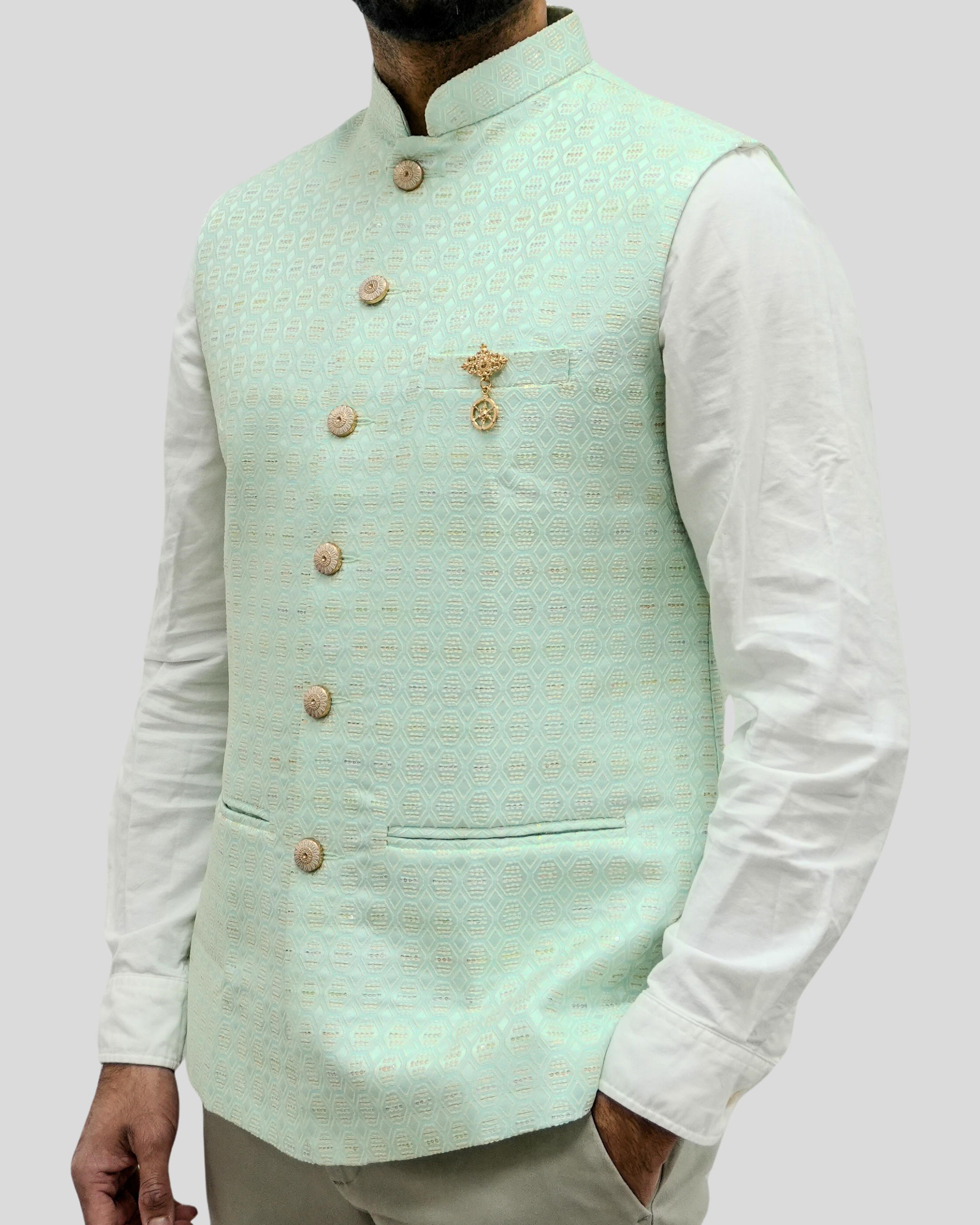 Pastel Green Nehru Jacket