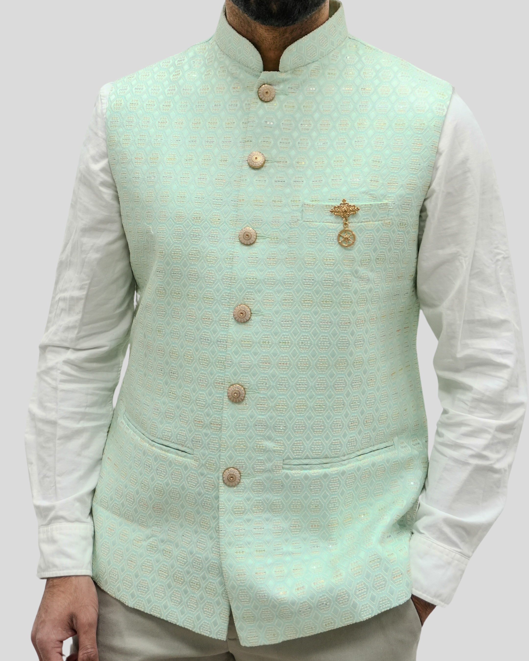 Pastel Green Nehru Jacket