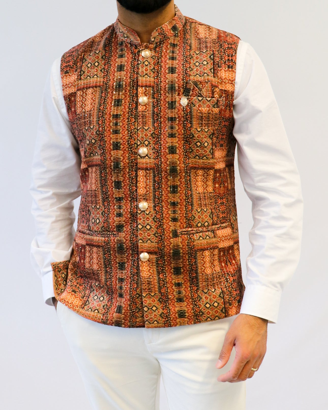 Light Mosaic Nehru Jacket