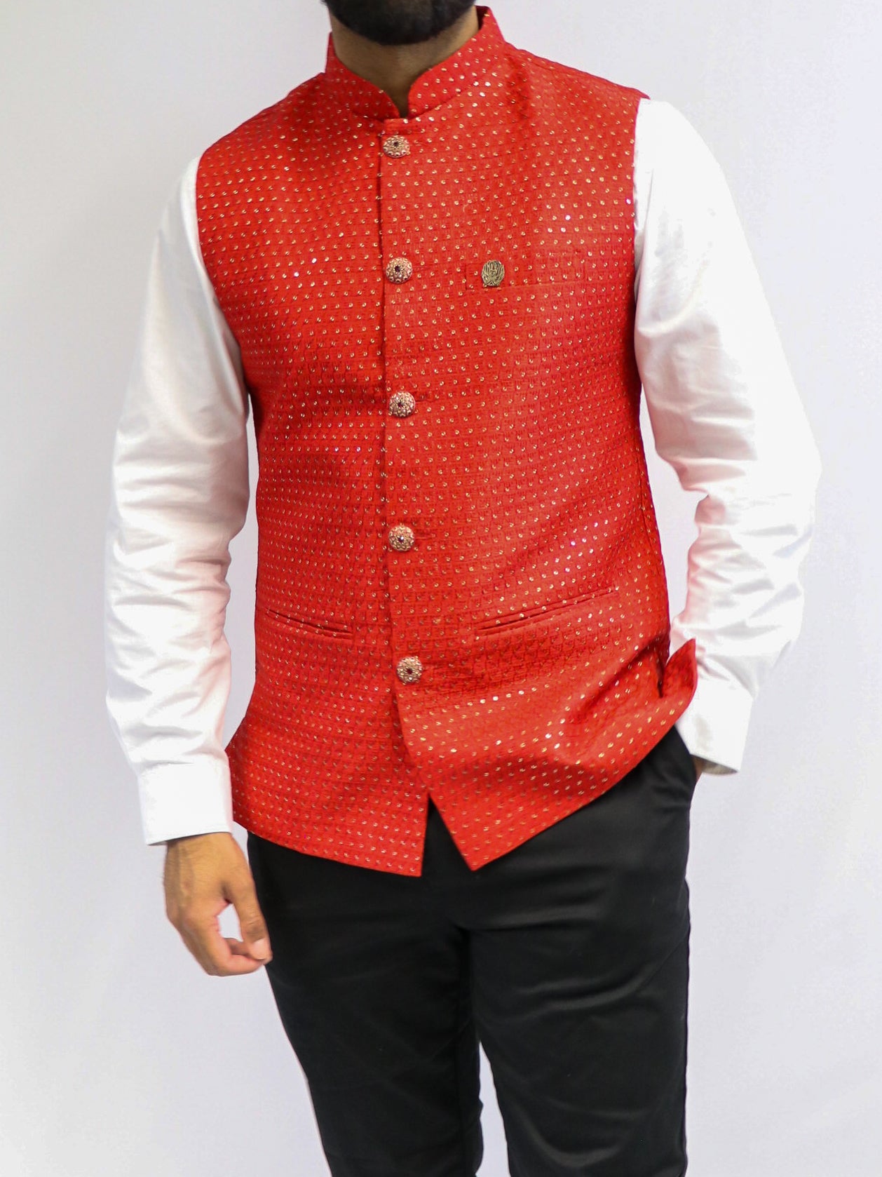 Maharaja Red Nehru Jacket