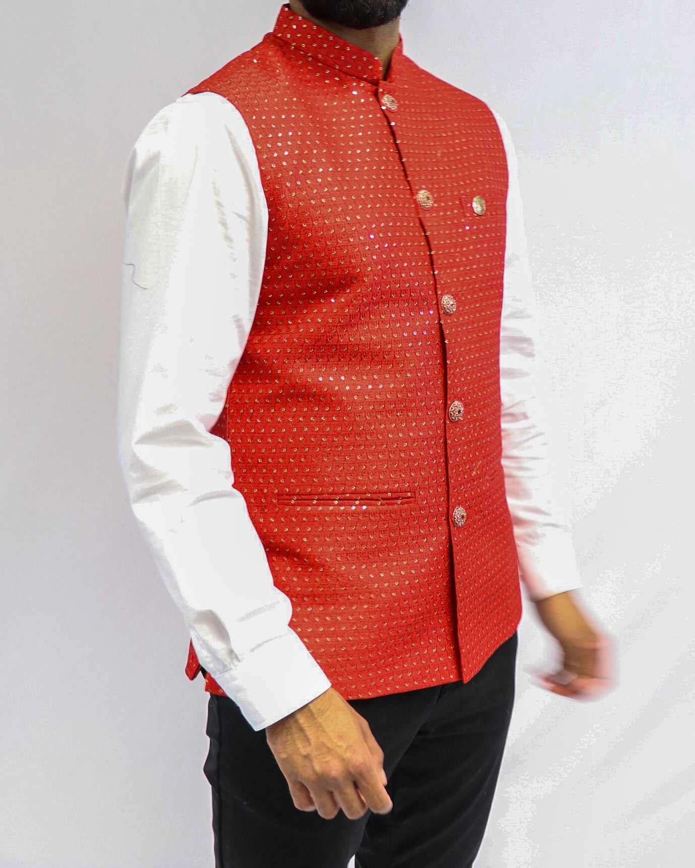 Maharaja Red Nehru Jacket