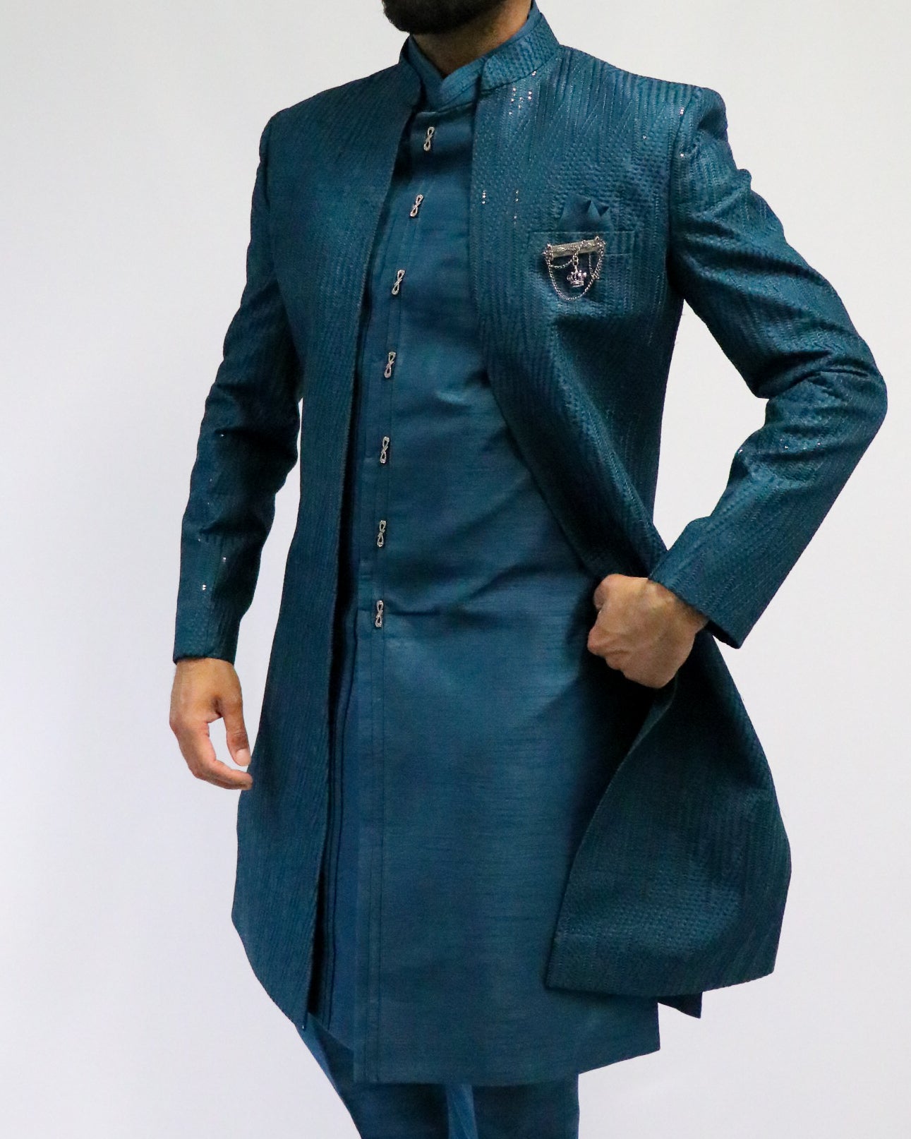 Emerald Three Piece Sherwani