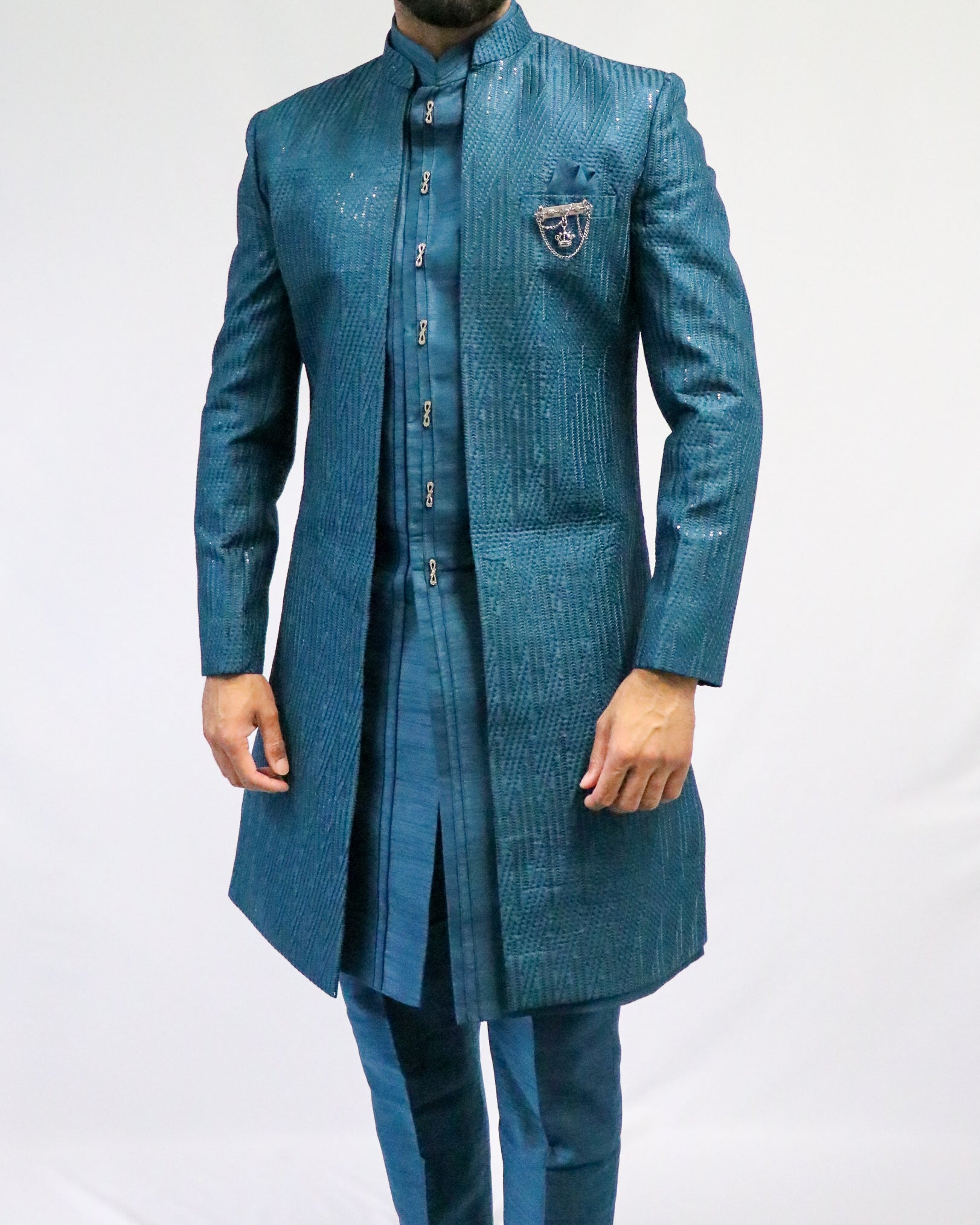 Emerald Three Piece Sherwani