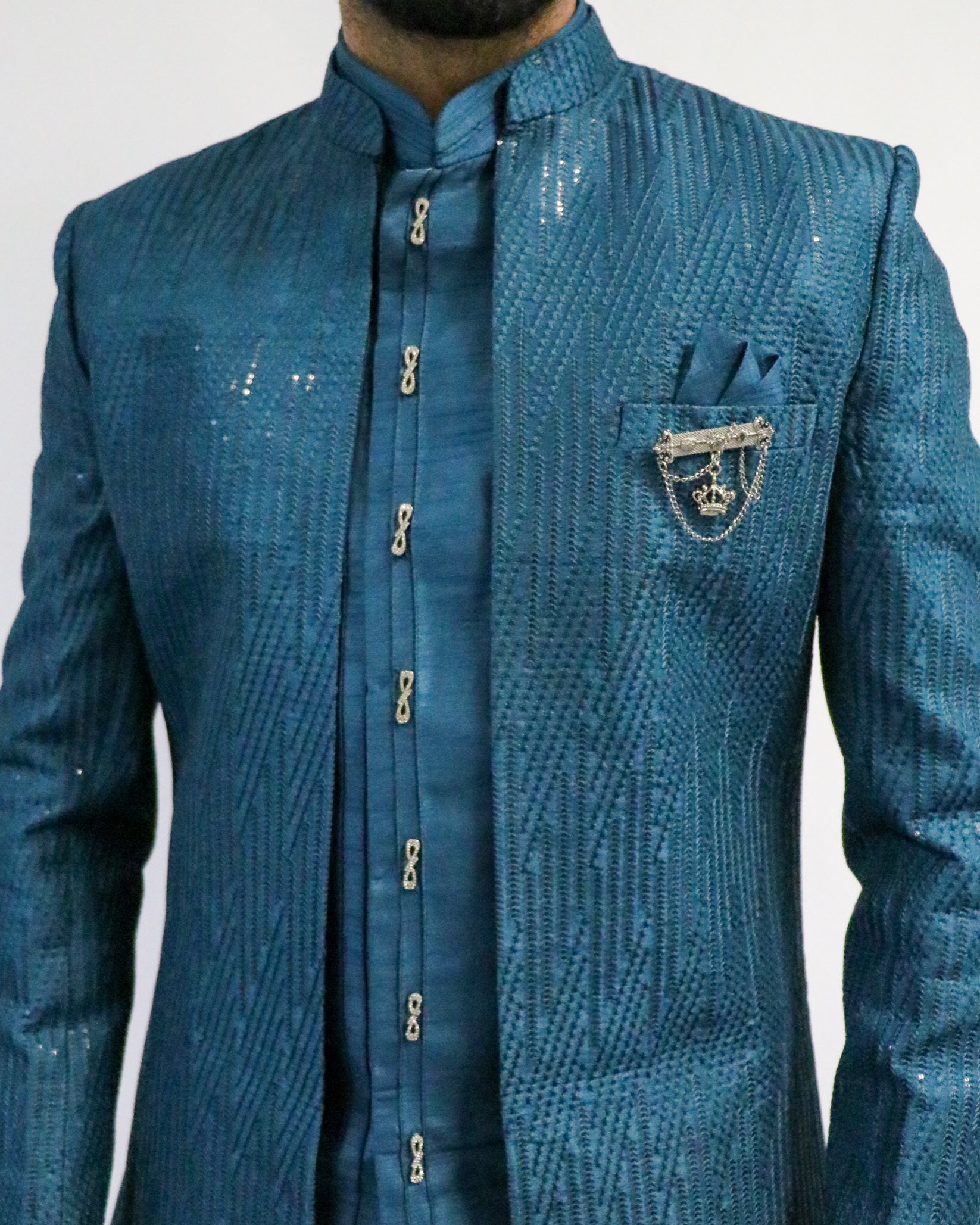 Emerald Three Piece Sherwani