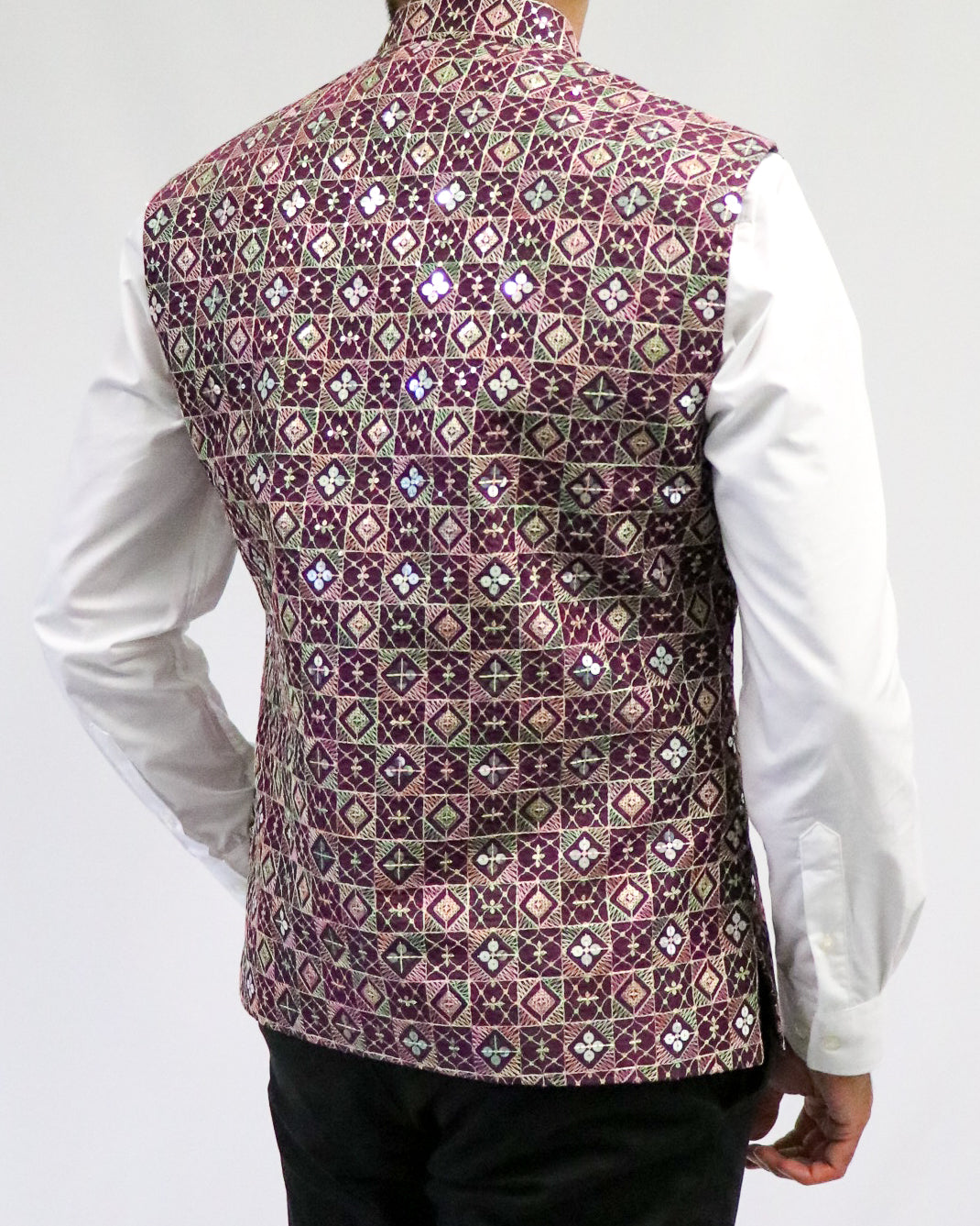 Sequin Plum Nehru Jacket