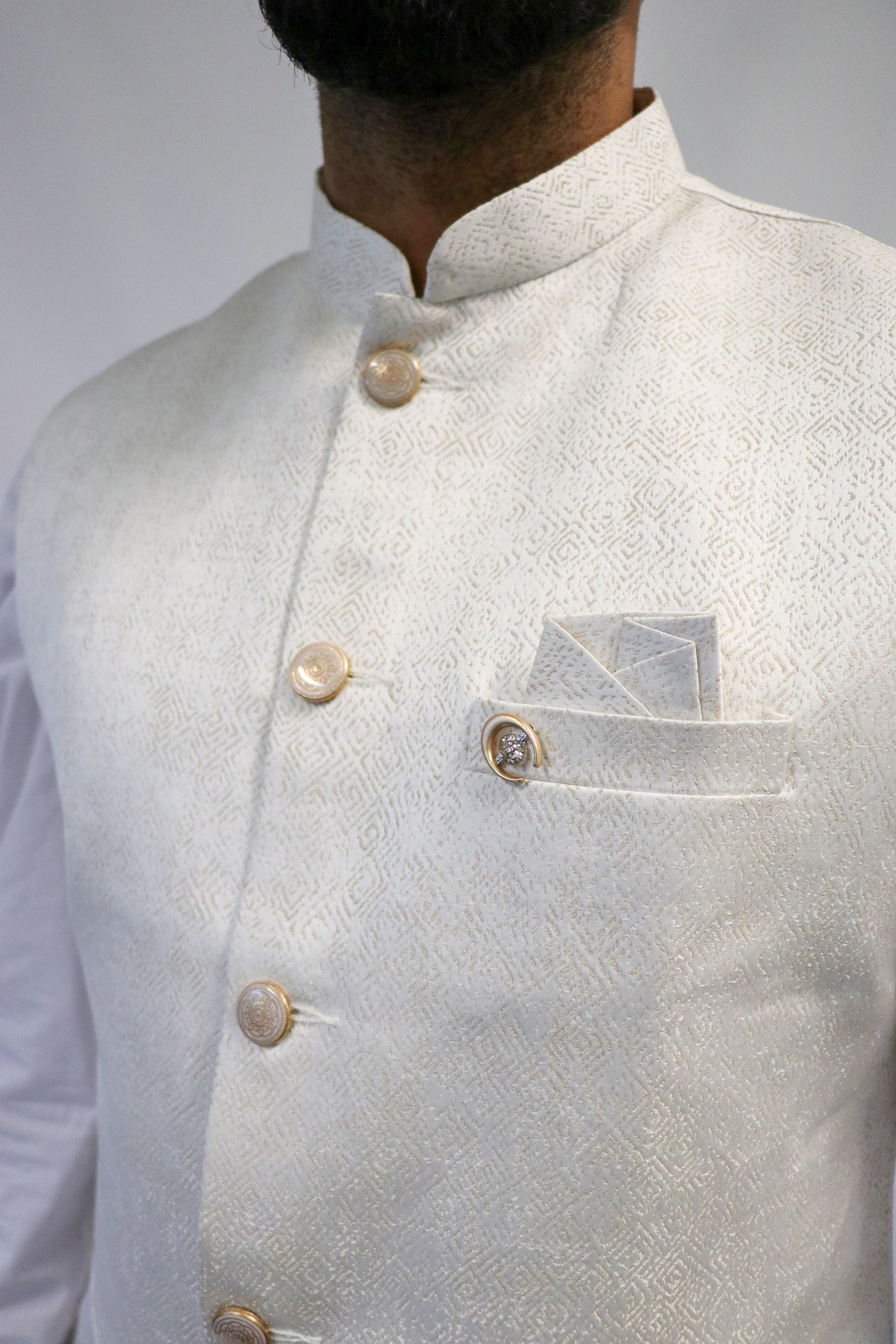 White Luxe Nehru Jacket