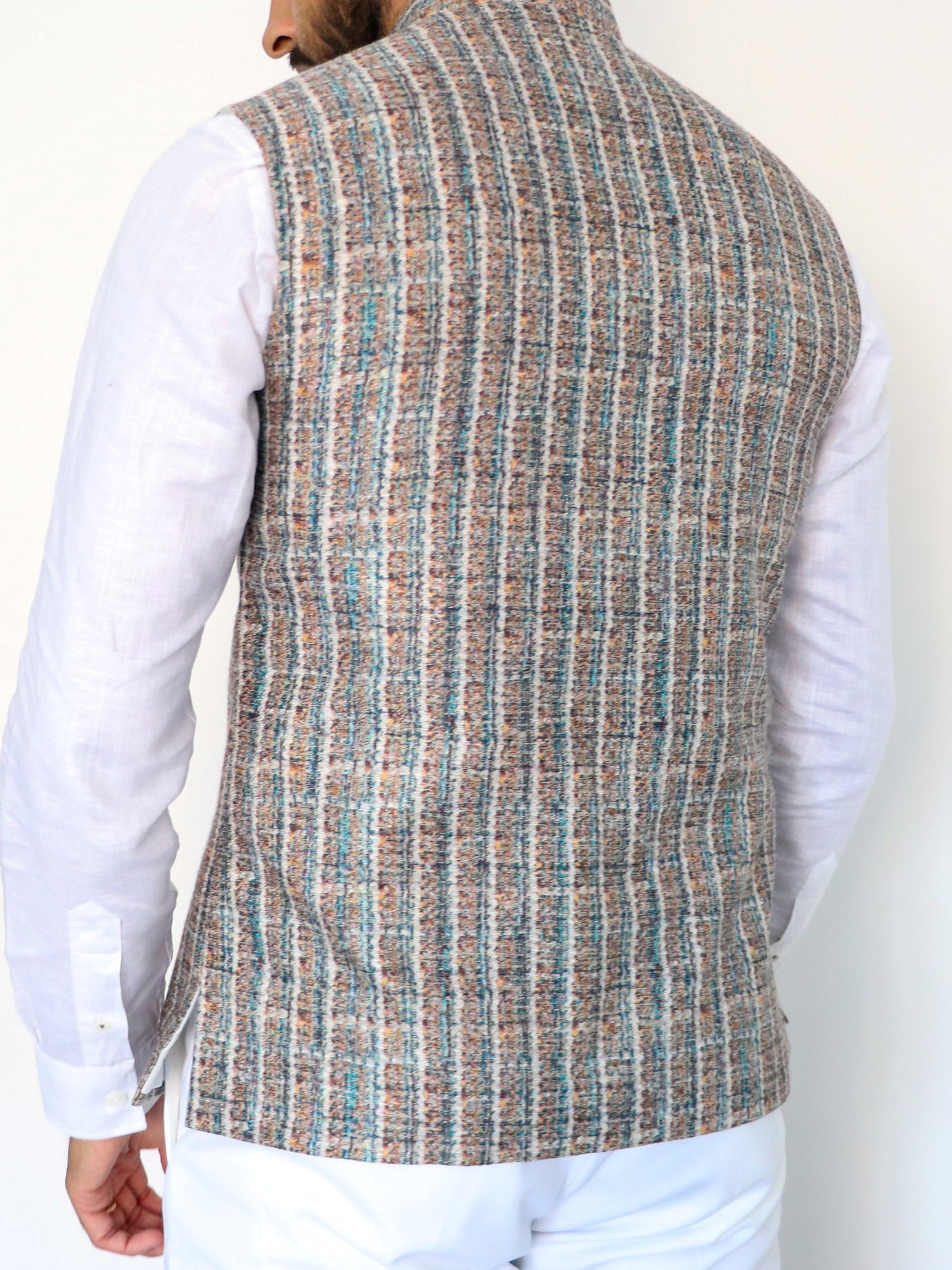 Boucle Blue Nehru Jacket