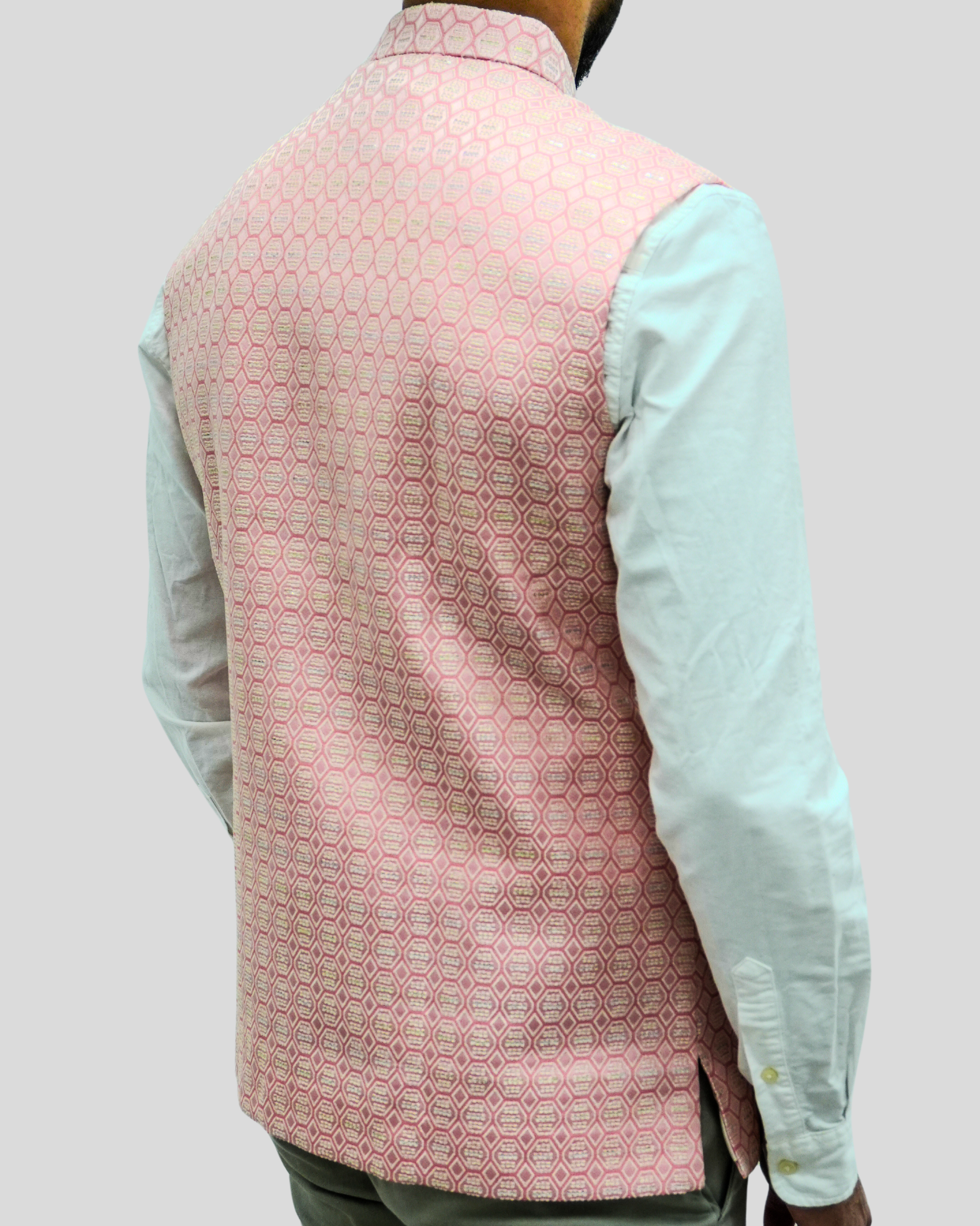 Pastel Pink Nehru Jacket