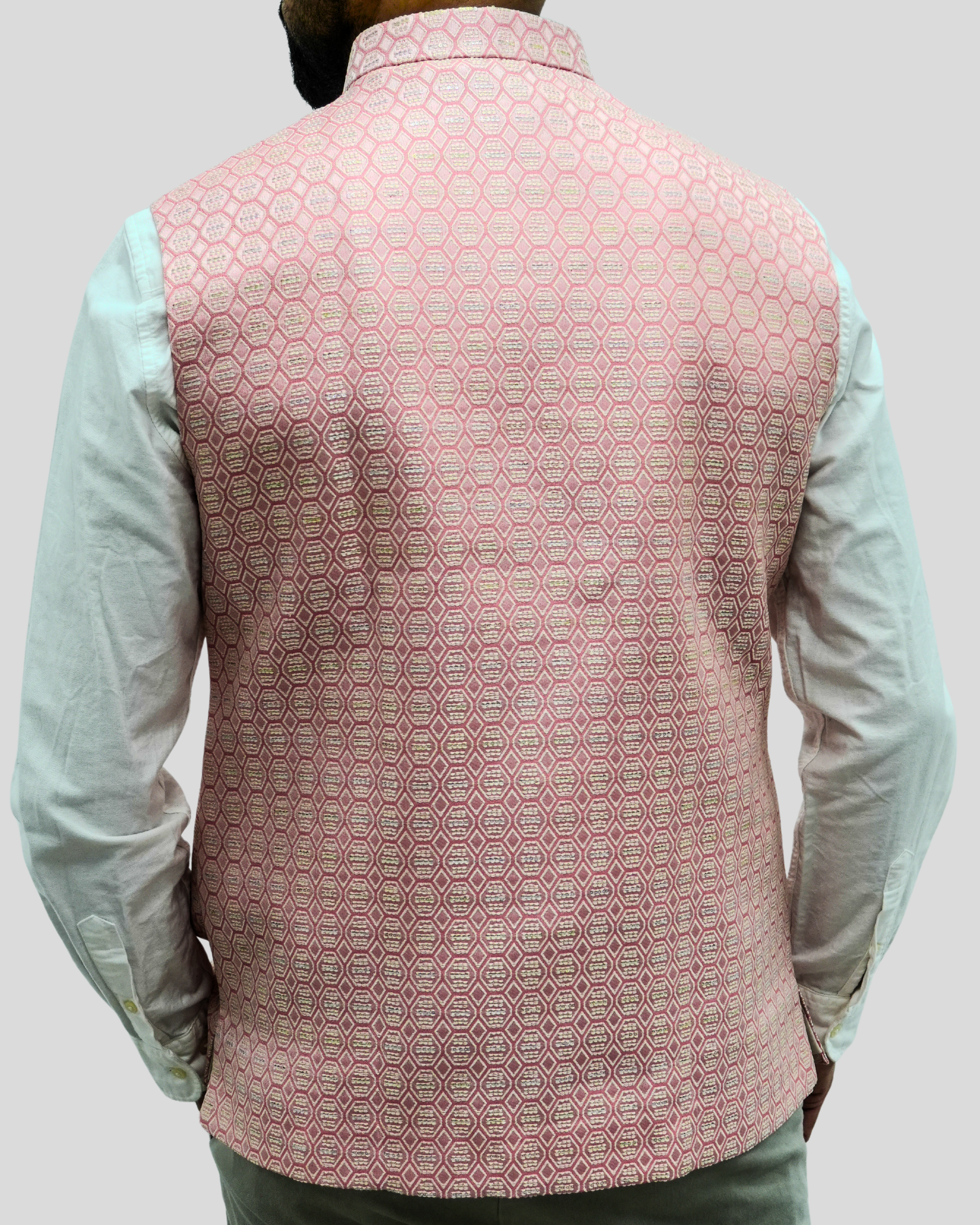 Pastel Pink Nehru Jacket