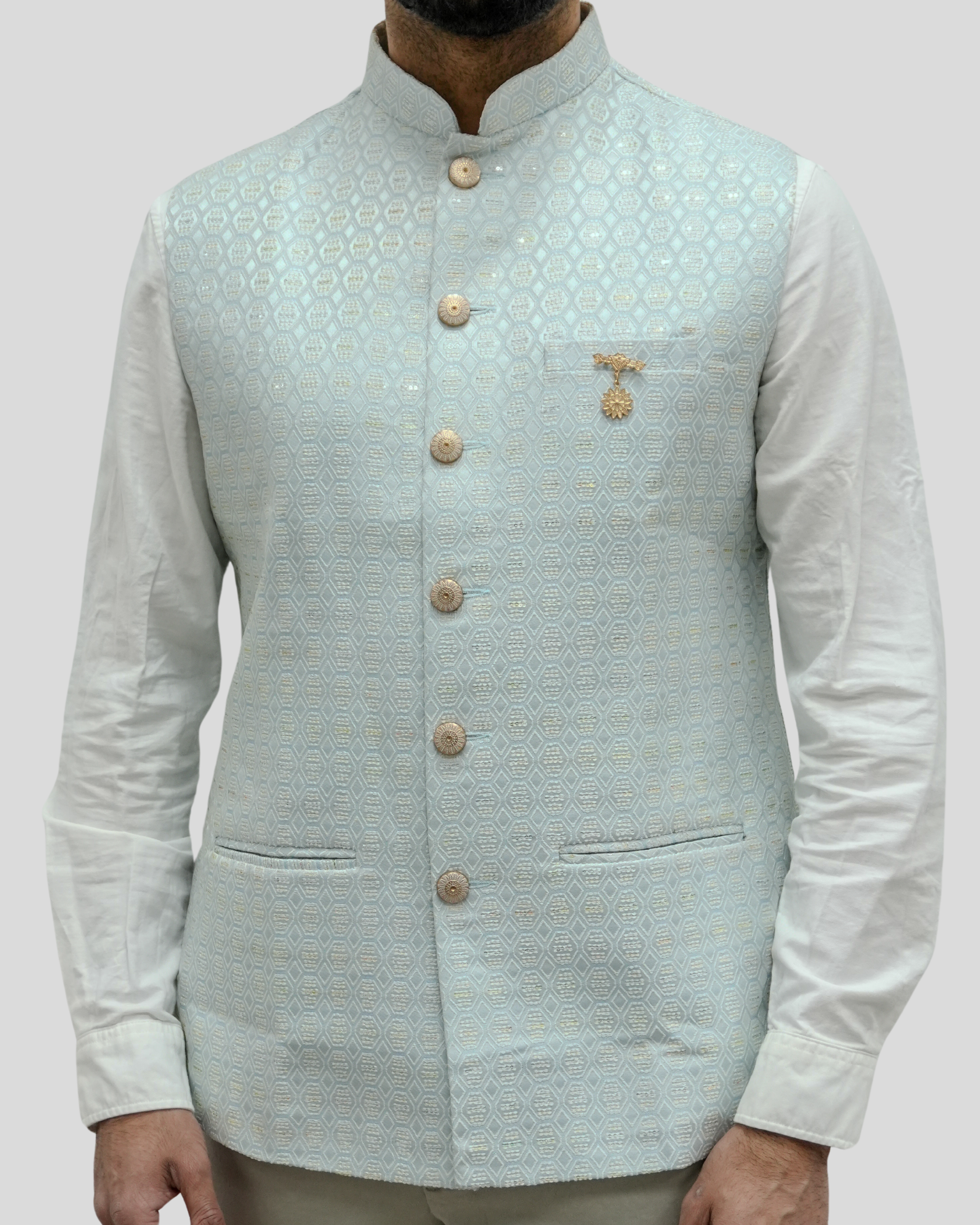 Pastel Blue Nehru Jacket