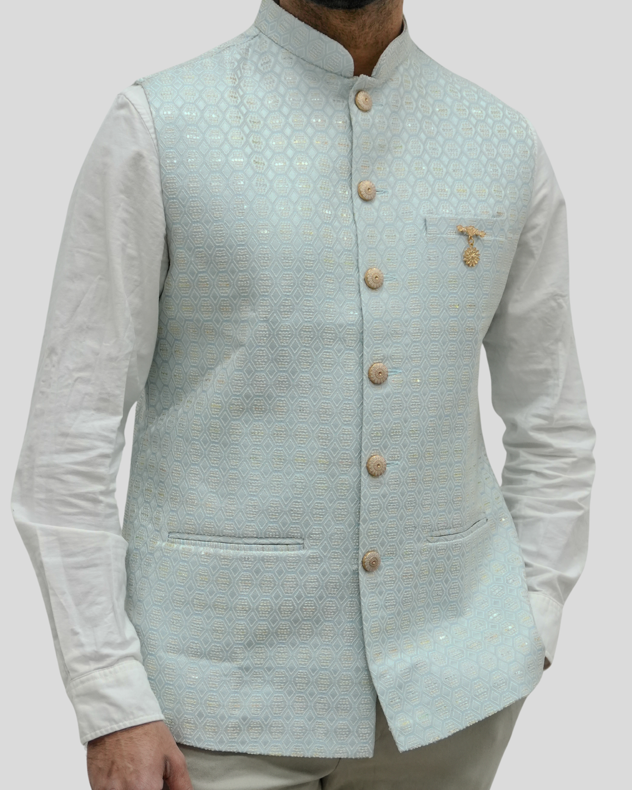 Pastel Blue Nehru Jacket