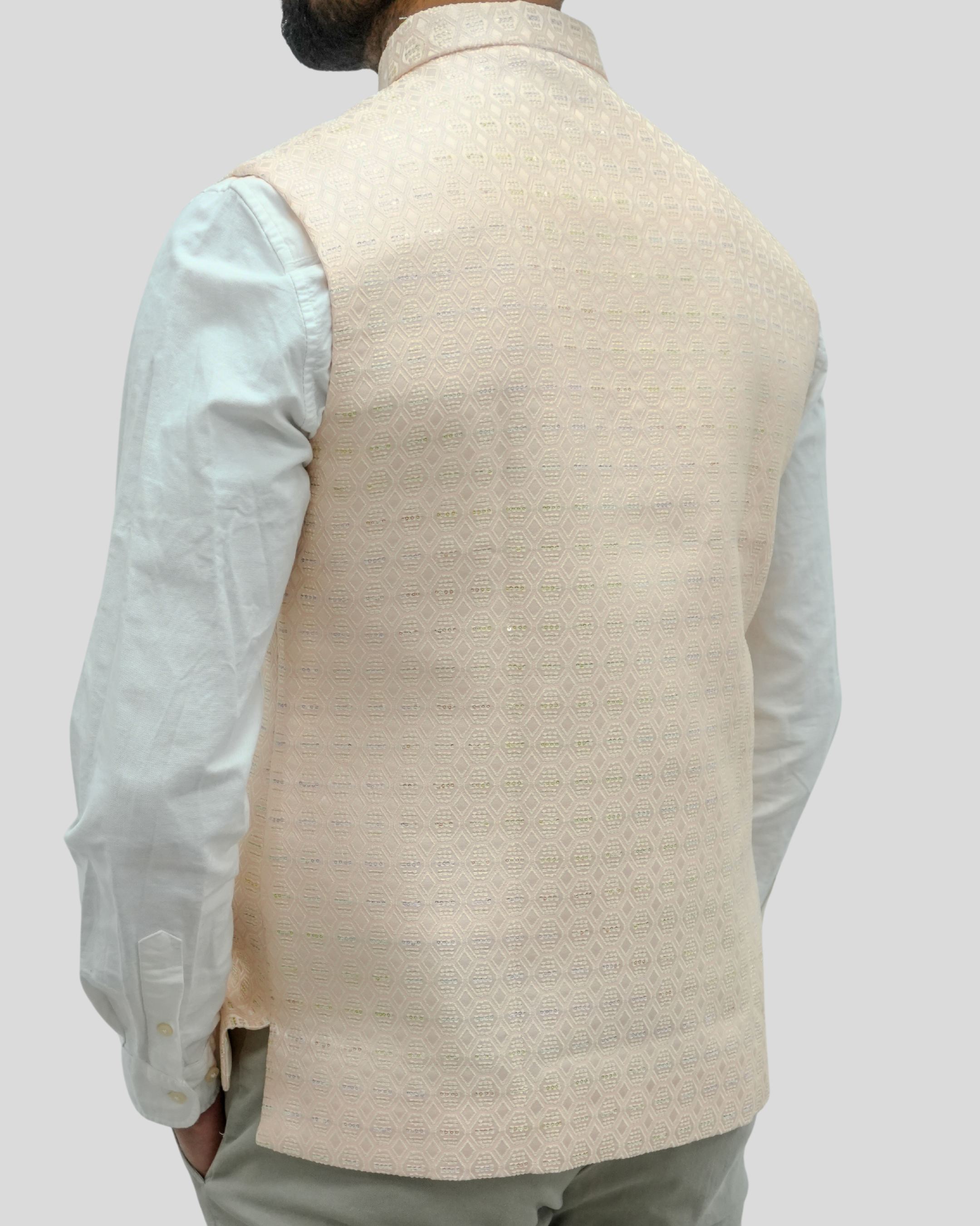 Pastel Peach Nehru Jacket