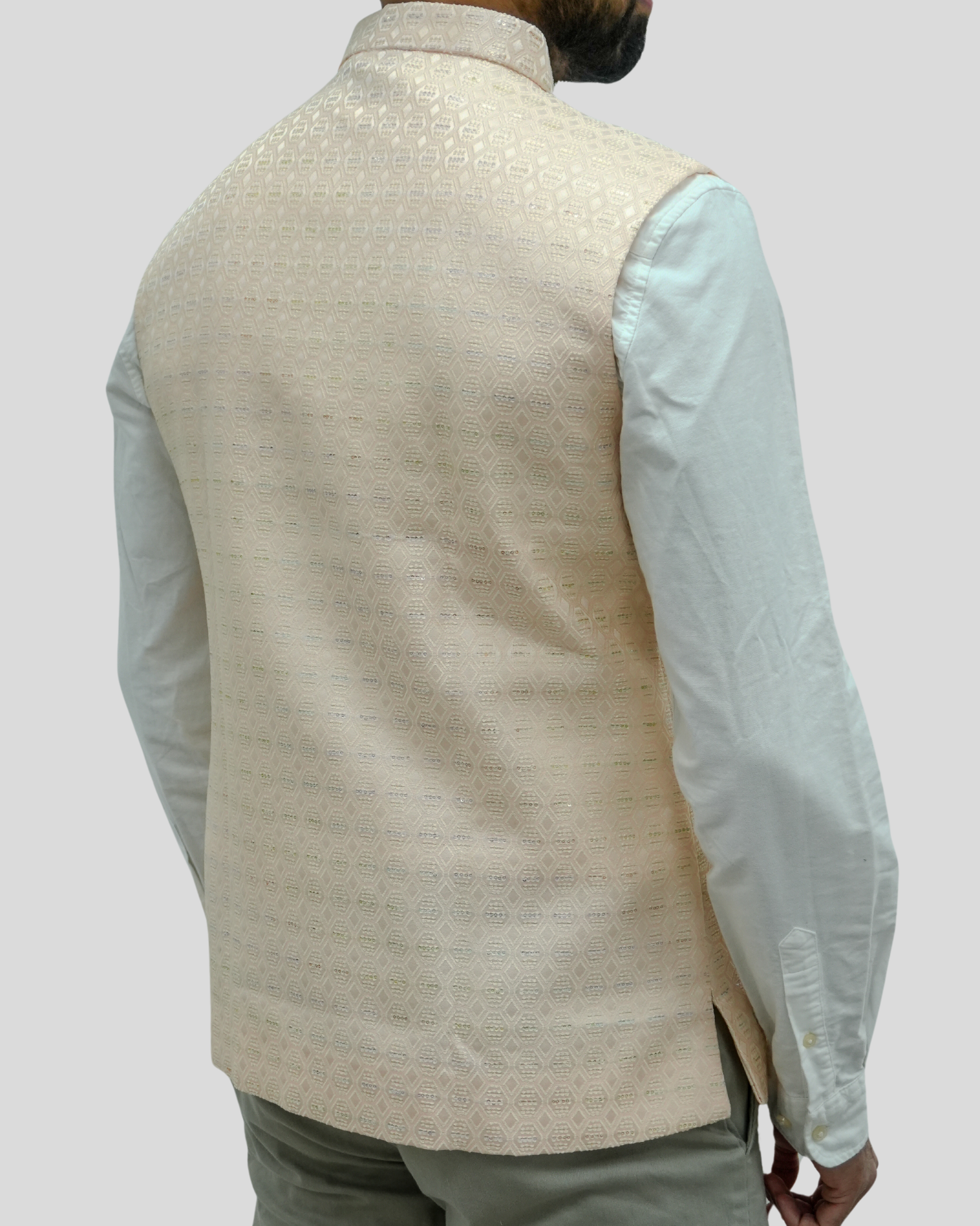 Pastel Peach Nehru Jacket